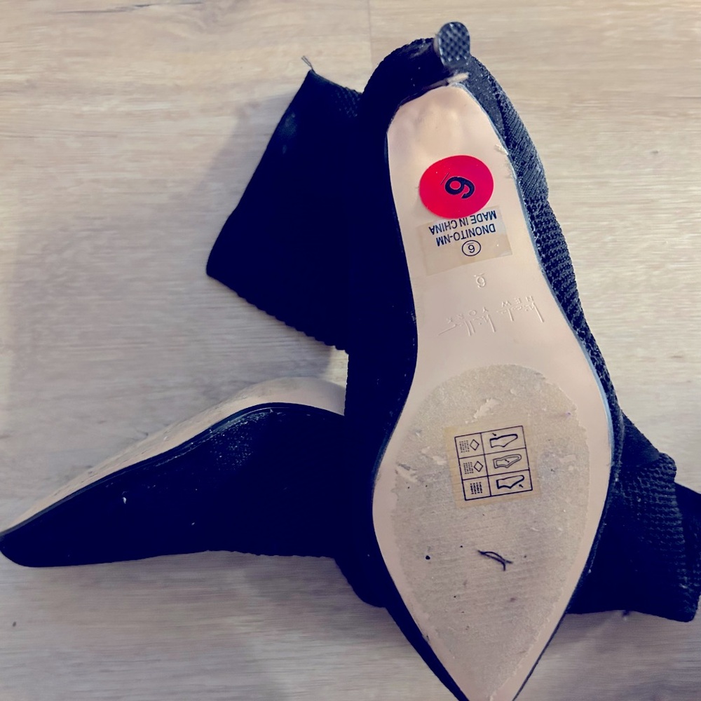 Ladies black fabric new boots